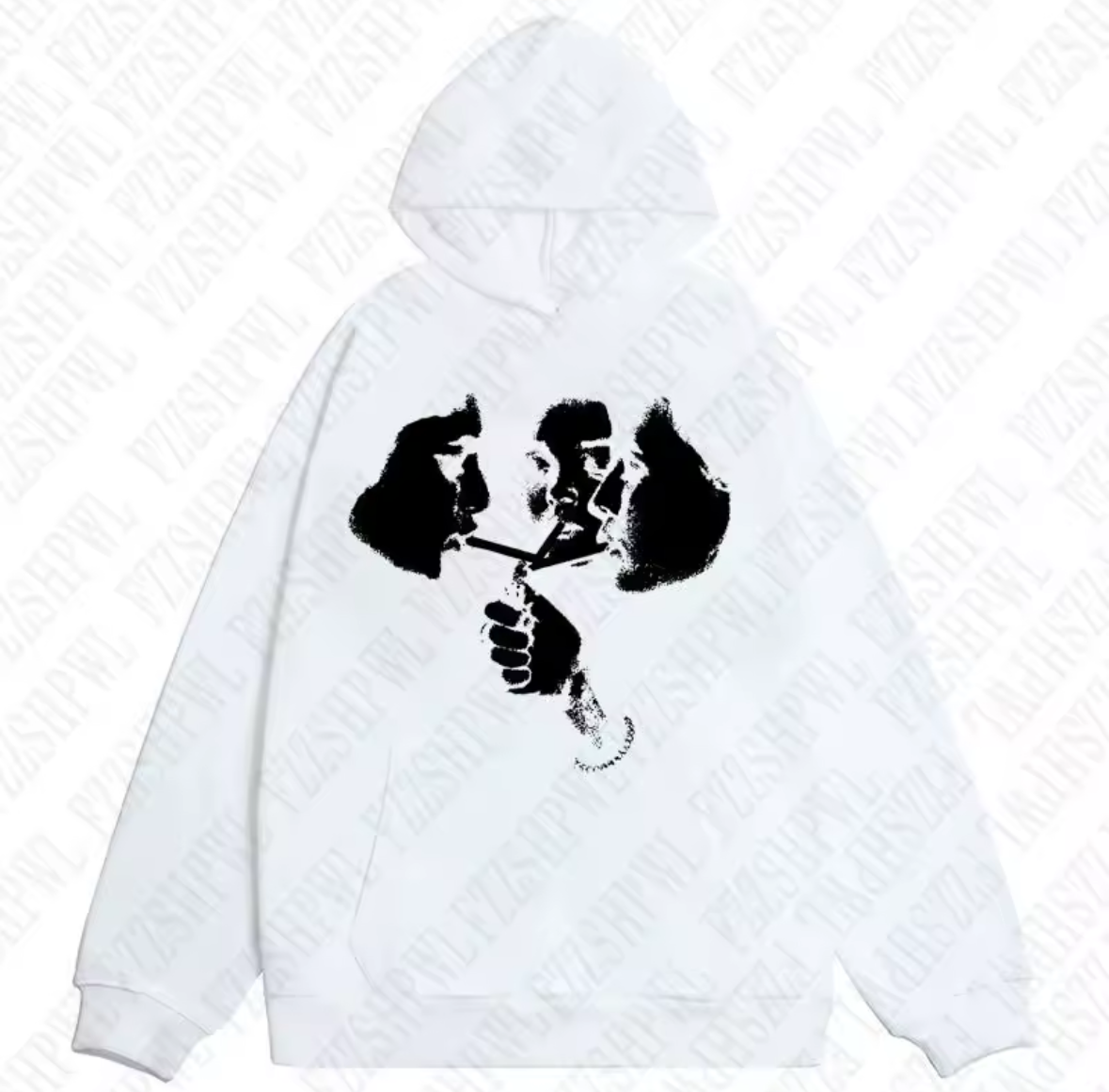 Hot trend 2000s men's fashion Gothic pattern sports hoodie retro punk hip-hop casual hoodie