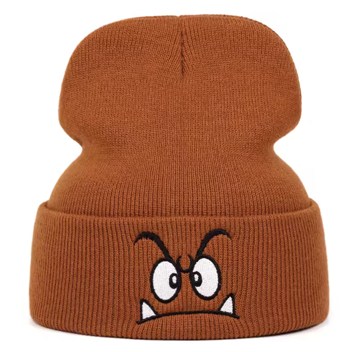 3 sets of Angry expression embroidered knitted beanie,warm woolen hat for men's and women's outdoor sports events in autumn and winter