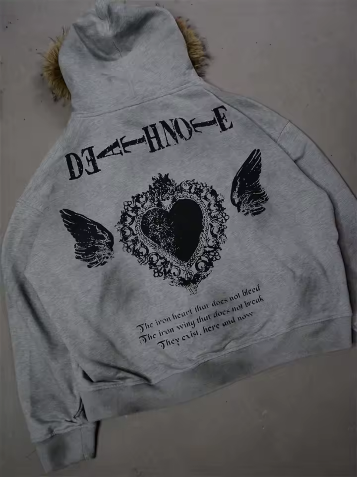 Winter Fashion Gothic Printed Faux Fur Hooded Jacket