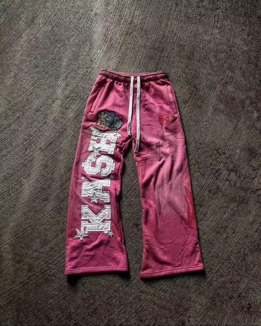 High Street Trendy Men's and Women's Loose Straight Tube 3D Kash Casual Pants