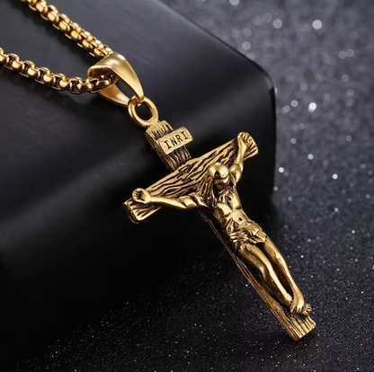 Religious Jesus Cross Stainless Steel Necklace For Men/Women
