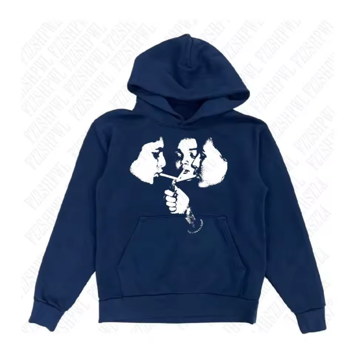 Hot trend 2000s men's fashion Gothic pattern sports hoodie retro punk hip-hop casual hoodie