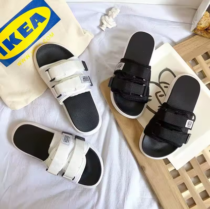 Summer Outdoor Unisex Slippers Fashion Hook&Loop Canvas,Casual Shoes Slip-on Beach Slippers/Sandals