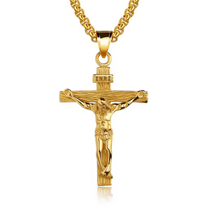 Religious Jesus Cross Stainless Steel Necklace For Men/Women