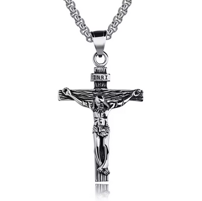 Religious Jesus Cross Stainless Steel Necklace For Men/Women