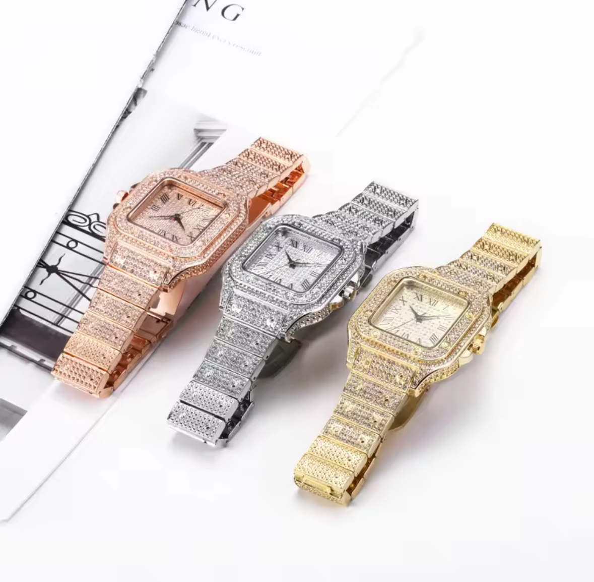 Luxury Men/Women Wrist Watch Gold,Rose,Silver Coloring