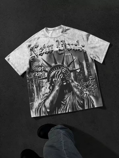 New york art,hot, crime men's T-shirt features a casual fashionable comfortable soft and breathable 3D pattern print
