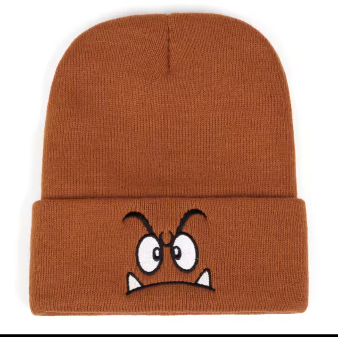 3 sets of Angry expression embroidered knitted beanie,warm woolen hat for men's and women's outdoor sports events in autumn and winter