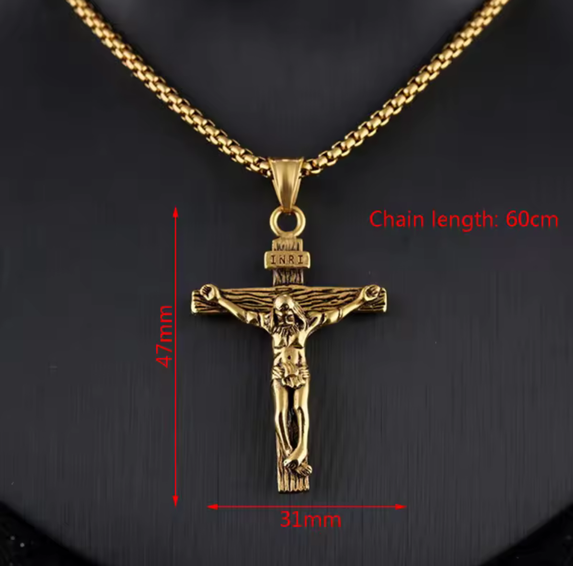 Religious Jesus Cross Stainless Steel Necklace For Men/Women