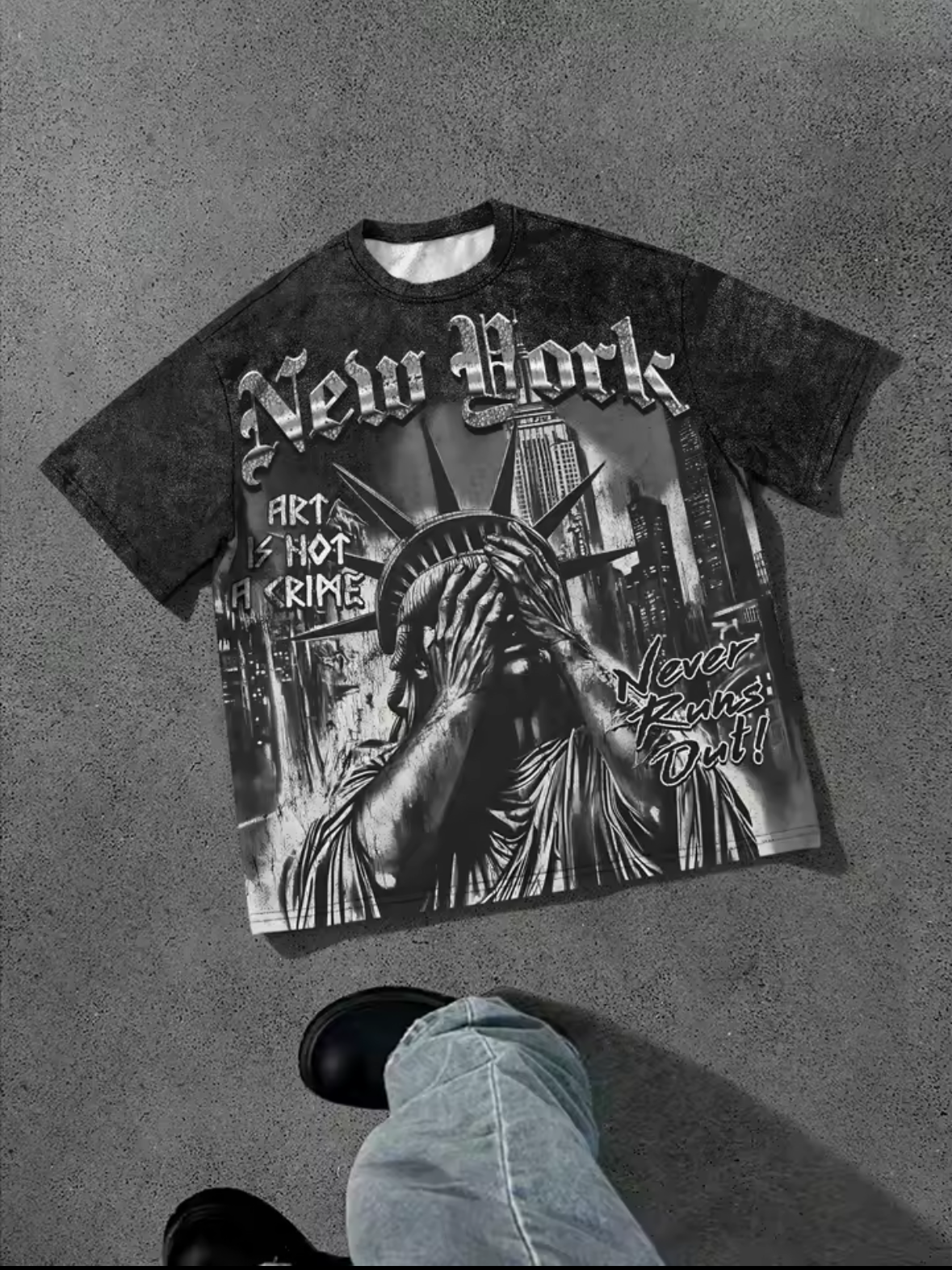 New york art,hot, crime men's T-shirt features a casual fashionable comfortable soft and breathable 3D pattern print