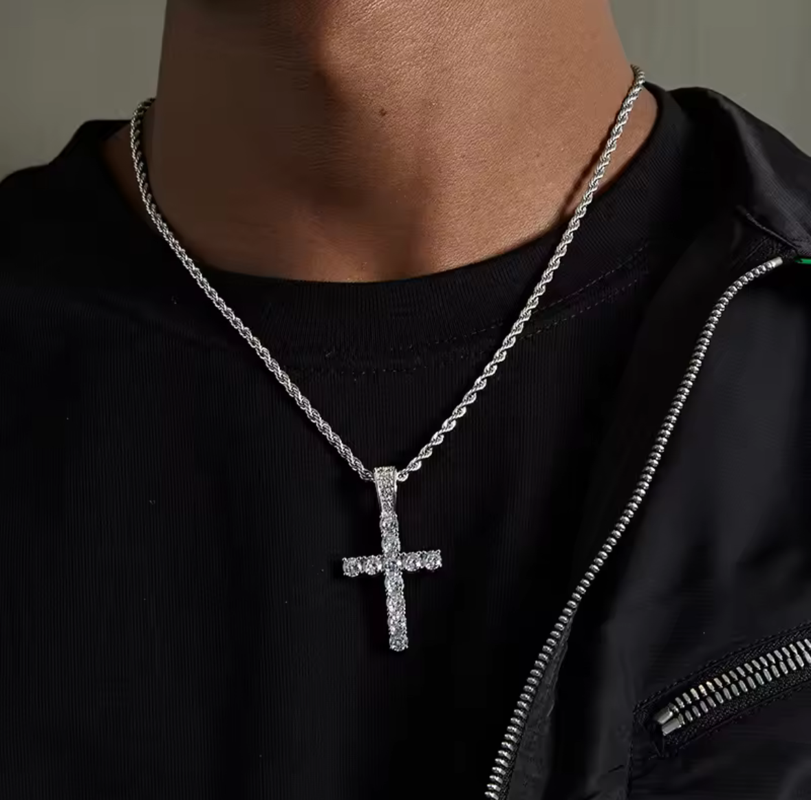 Stainless Steel Cross Pendant Necklace for Women/Men