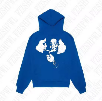 Hot trend 2000s men's fashion Gothic pattern sports hoodie retro punk hip-hop casual hoodie