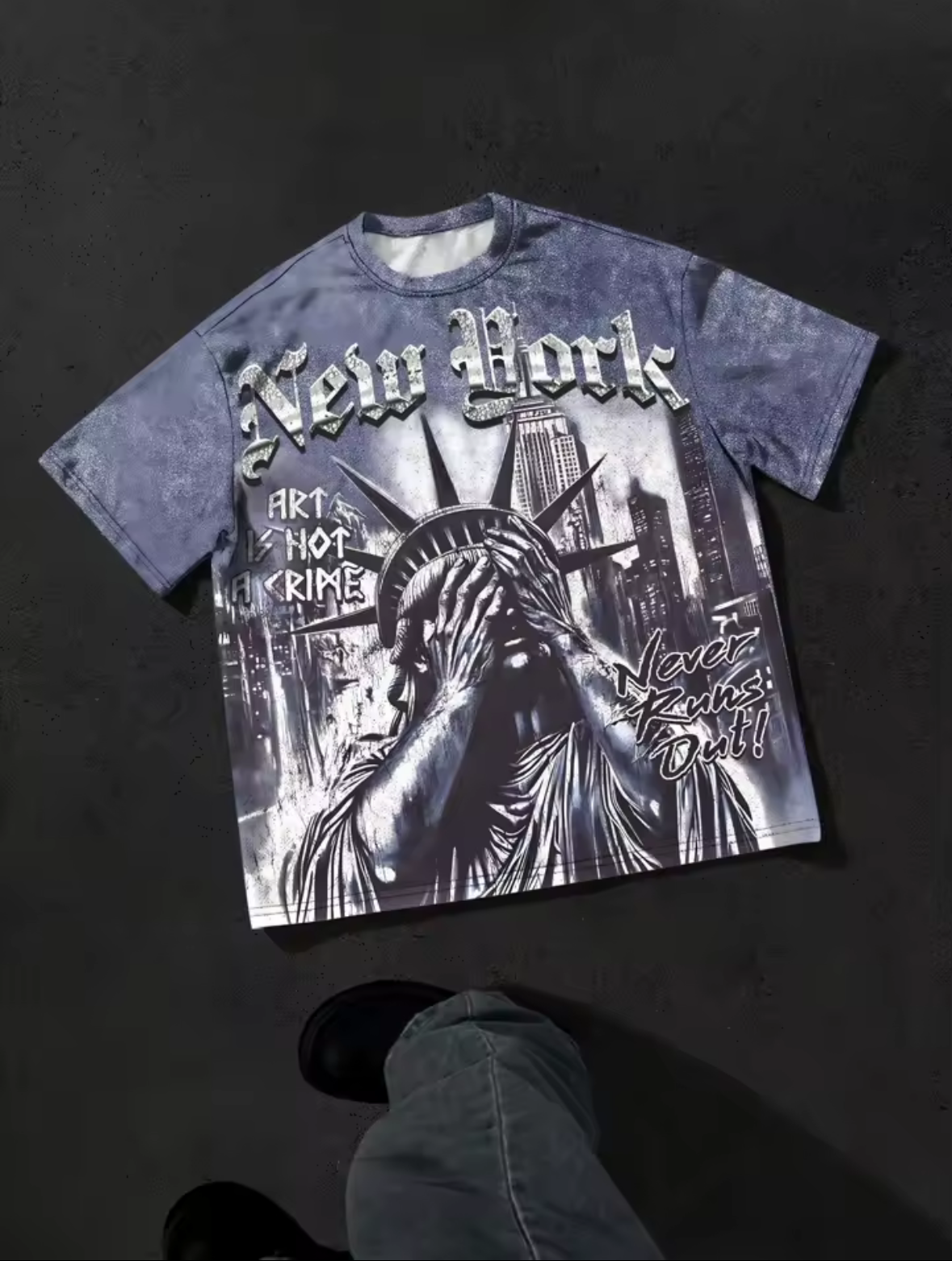 New york art,hot, crime men's T-shirt features a casual fashionable comfortable soft and breathable 3D pattern print
