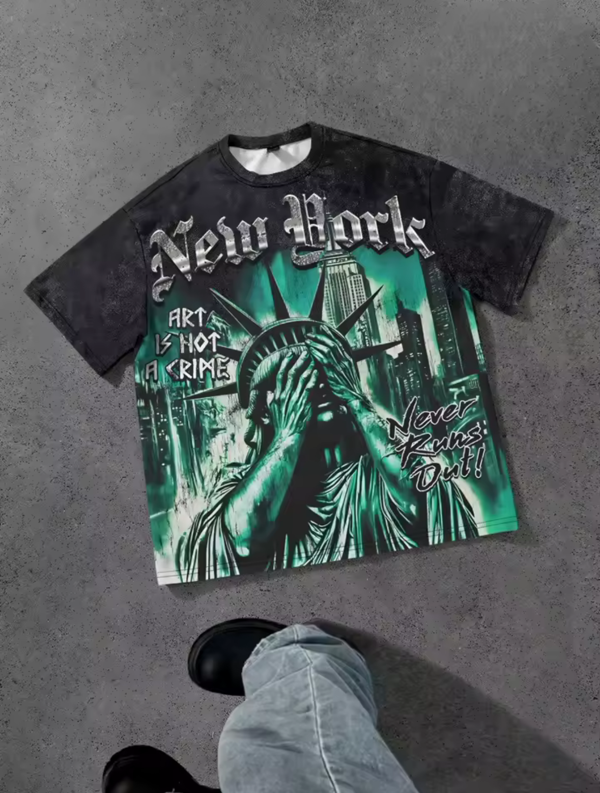 New york art,hot, crime men's T-shirt features a casual fashionable comfortable soft and breathable 3D pattern print